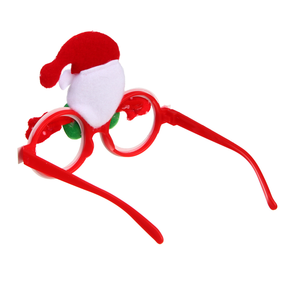 СНОУ БУМ Очки новогодние, пластик, полиэстер, 12-14x14-16 см, 3 дизайна, арт.2025-19, арт.№ 391-008