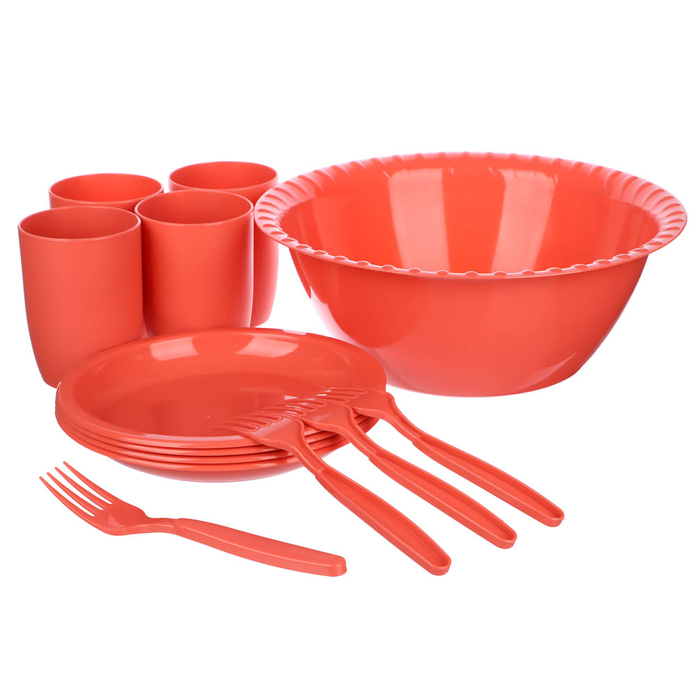 Набор посуды для пикника "Витто" на 4 персоны, 13 предметов, пластик, арт.№ 861-374