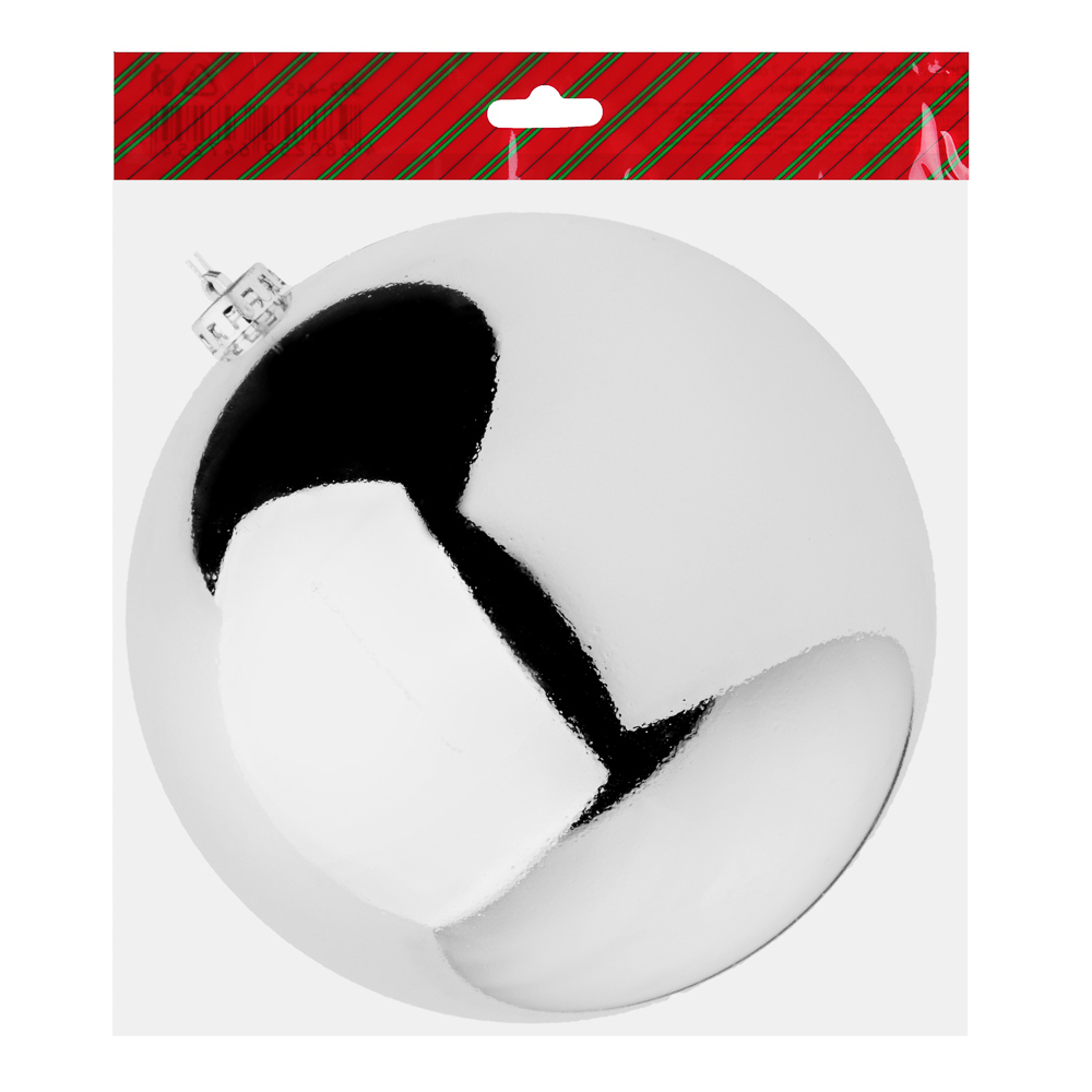 СНОУ БУМ Шар 20см, пластик, 1шт, в пакете, серебро, арт.№ 372-362