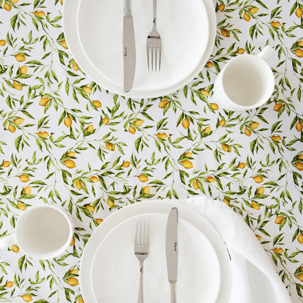 PROVANCE Лимонный курд Скатерть ПВХ 140х140см на текстильной основе, лимоны, арт.№ 479-297
