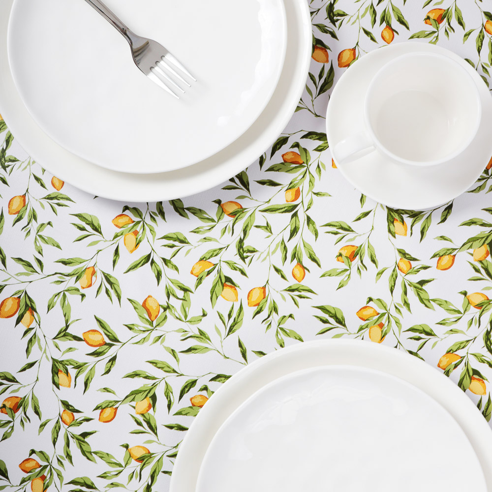 PROVANCE Лимонный курд Скатерть ПВХ 140х140см на текстильной основе, лимоны, арт.№ 479-297
