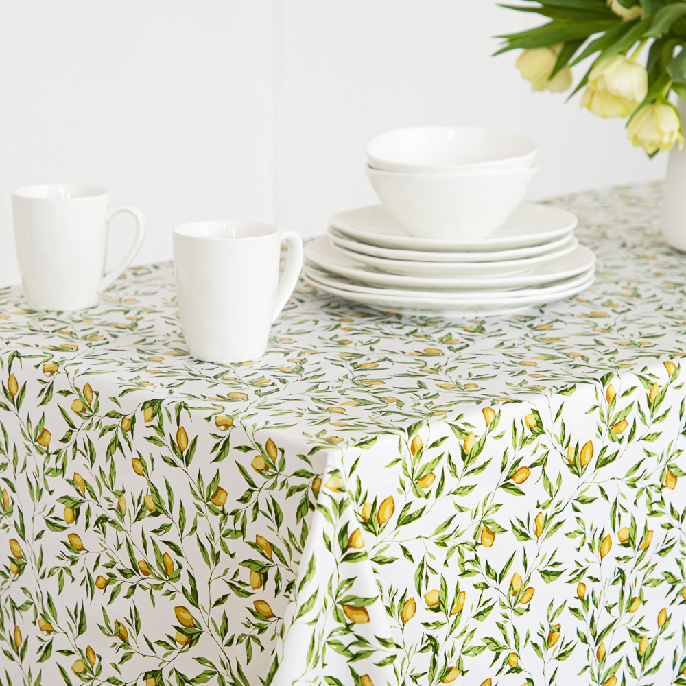 PROVANCE Лимонный курд Скатерть ПВХ 140х230см на текстильной основе, лимоны, арт.№ 479-299