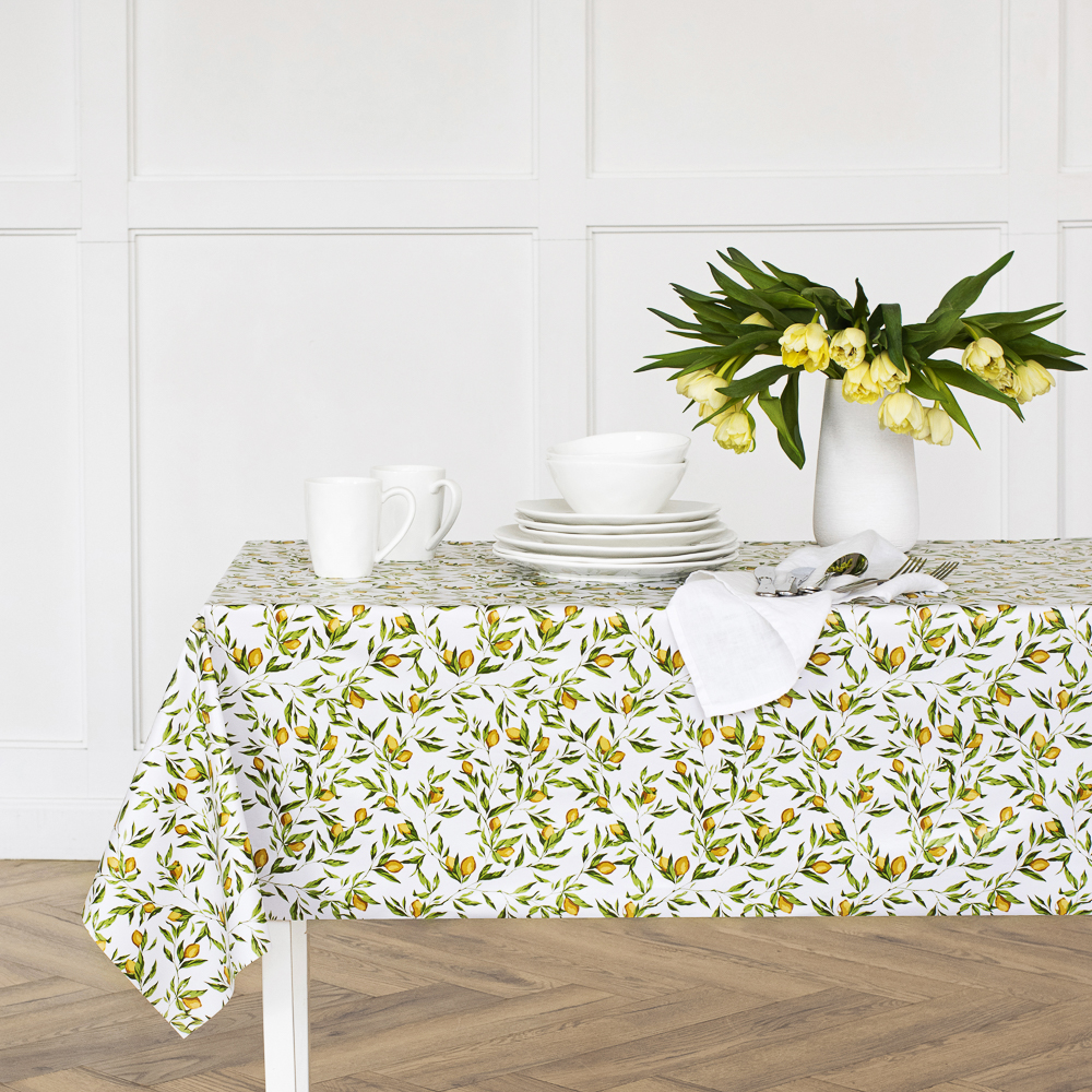 PROVANCE Лимонный курд Скатерть ПВХ 140х230см на текстильной основе, лимоны, арт.№ 479-299