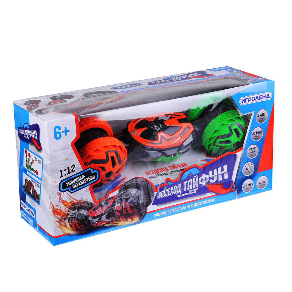 ИГРОЛЕНД Машинка радиоуправляемая "Вездеход Тайфун", ЗУ и АКБ в комплекте, 48х23х16см, арт.№ 293-041