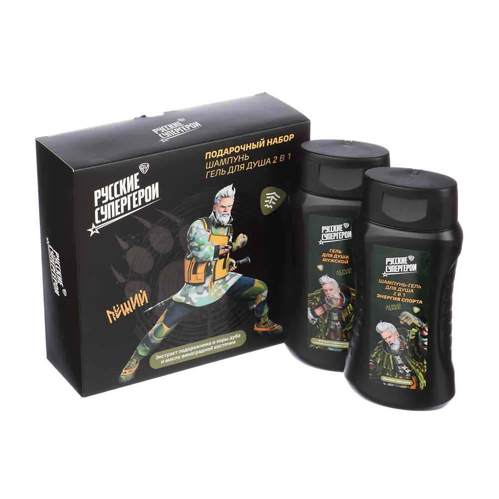BY Русские Супергерои Подарочный набор мужской:Шампунь-гель для душа 2в1,250мл+Гель для душа,250мл, арт.№ 954-039