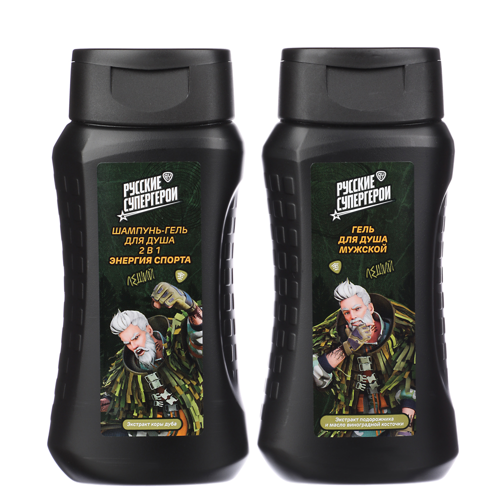 BY Русские Супергерои Подарочный набор мужской:Шампунь-гель для душа 2в1,250мл+Гель для душа,250мл, арт.№ 954-039