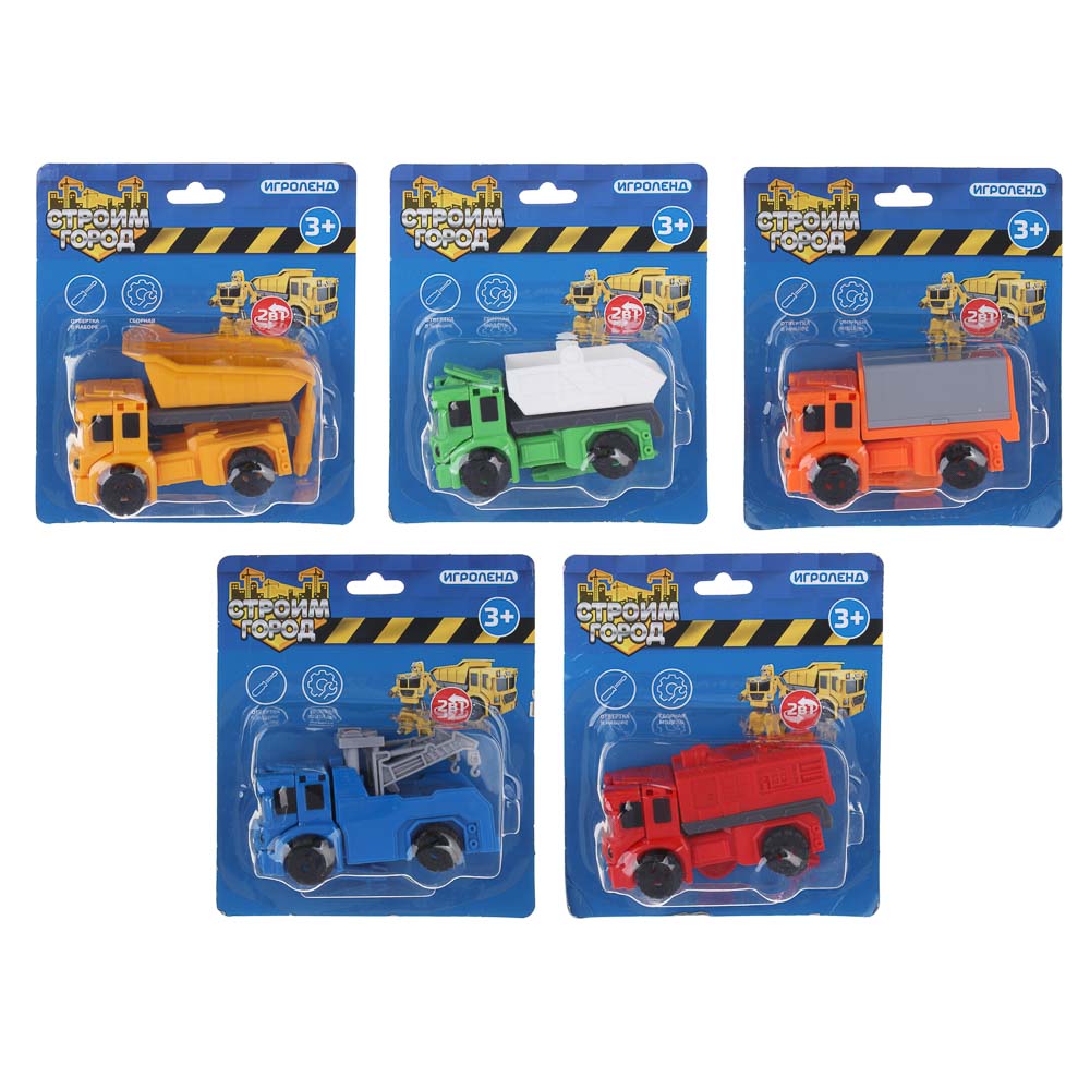 ИГРОЛЕНД Конструктор "Строим Город" Трансформеры, РР, 11,5х13,5см, 5 дизайнов, арт.№ 296-006