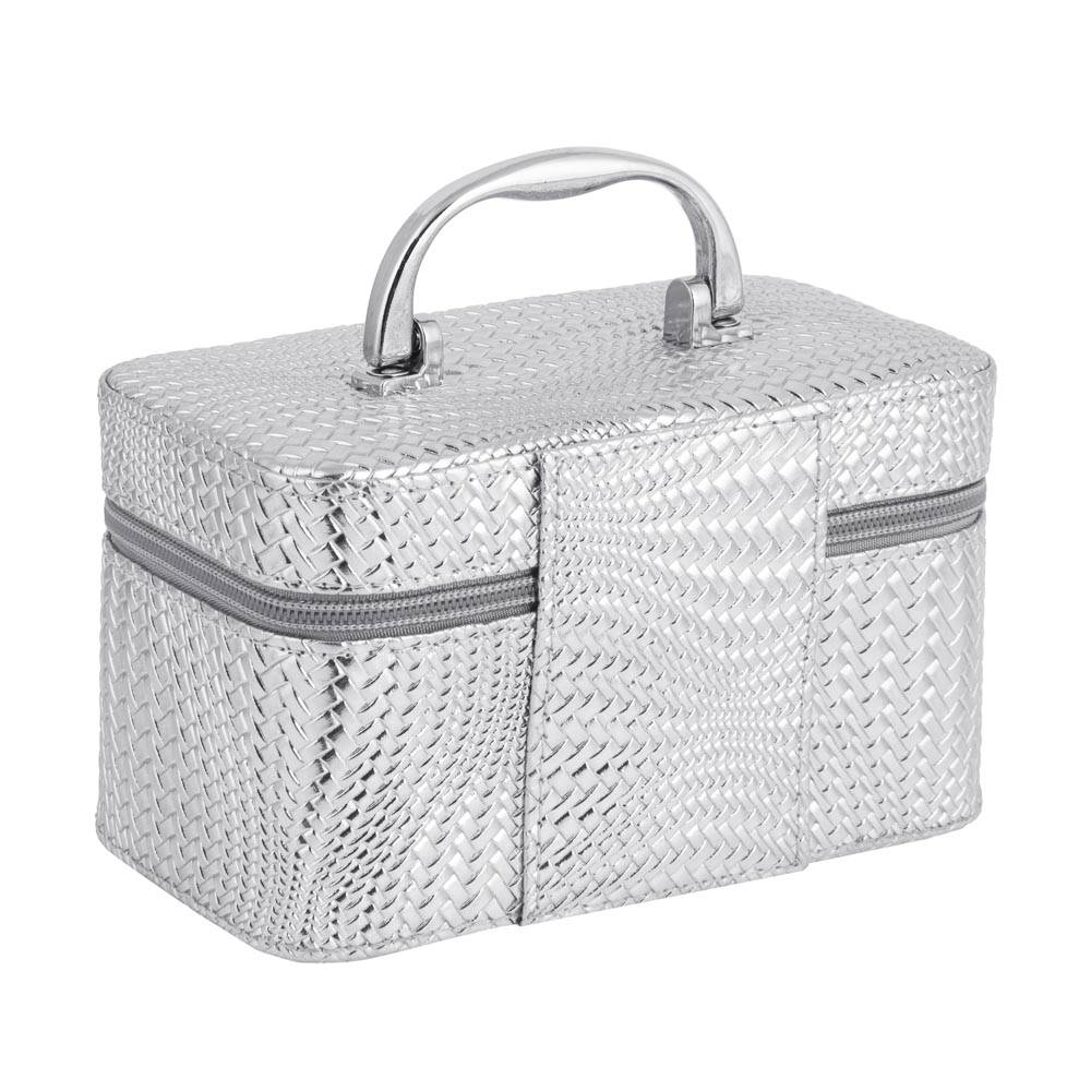 Шкатулка для украшений, 19х10,5х10,5см, полиуретан, цвет серебряный, арт.23-24, арт.№ 504-856