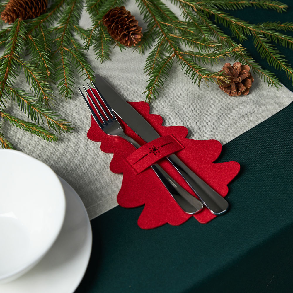 PROVANCE Асти Подставка фетровая под столовые приборы, 2шт в комплекте, 100% полиэстер, красный, арт.№ 492-121