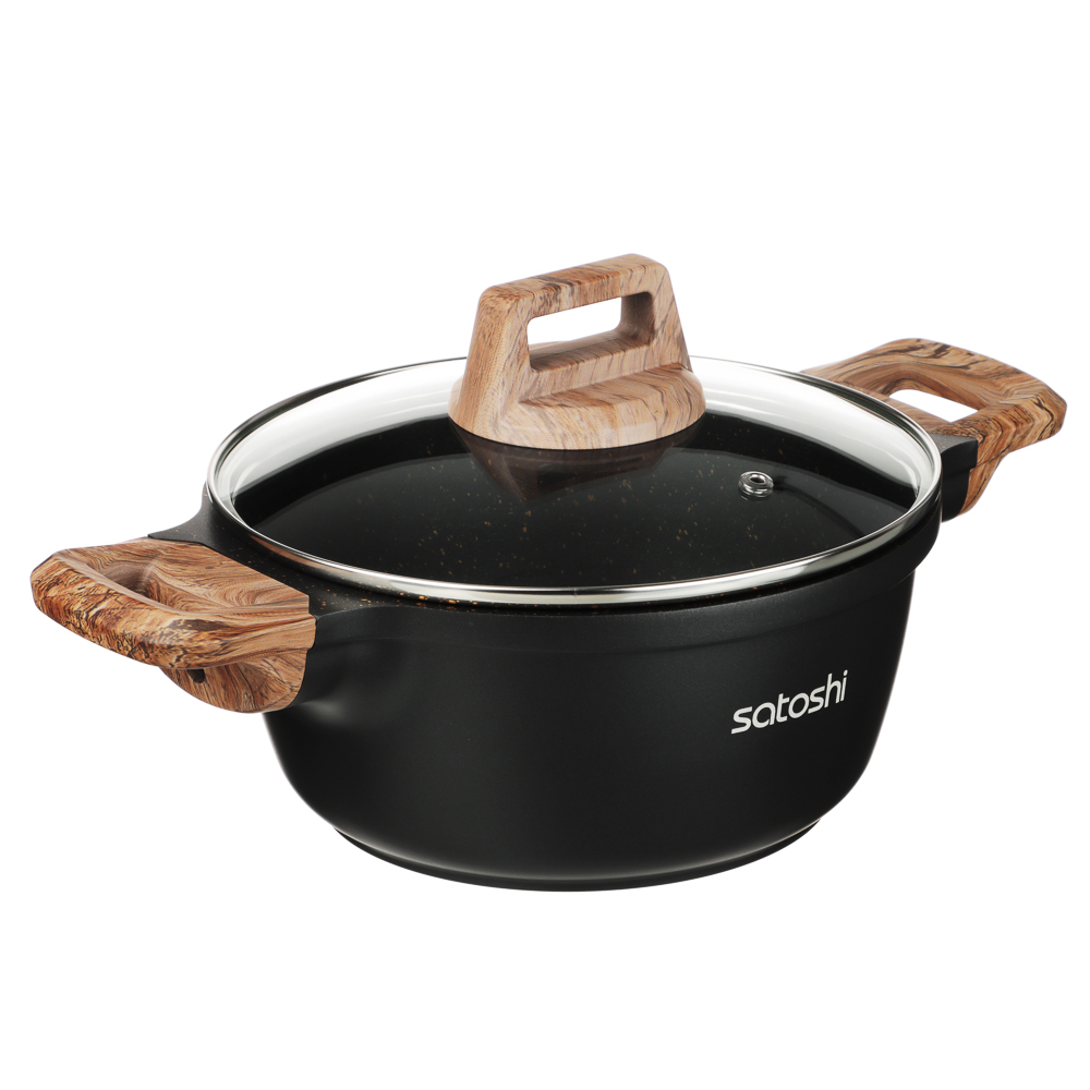 Набор посуды 13 предметов SATOSHI Карнуа, сковорода 24 см, сотейник 28 см (4 л), ковш 16 см (1,4 л), кастрюля 2,5 л, 4 л, 6,5 л, индукция, арт.№ 846-756