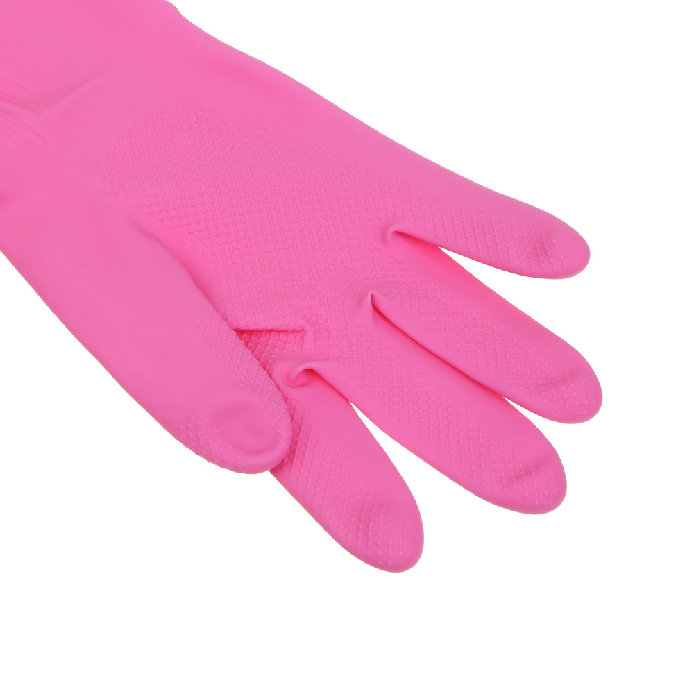 Перчатки с манжетой тм VETTA, размер L, 38см, пара 100г, латекс, розовый цвет, арт.№ 447-062