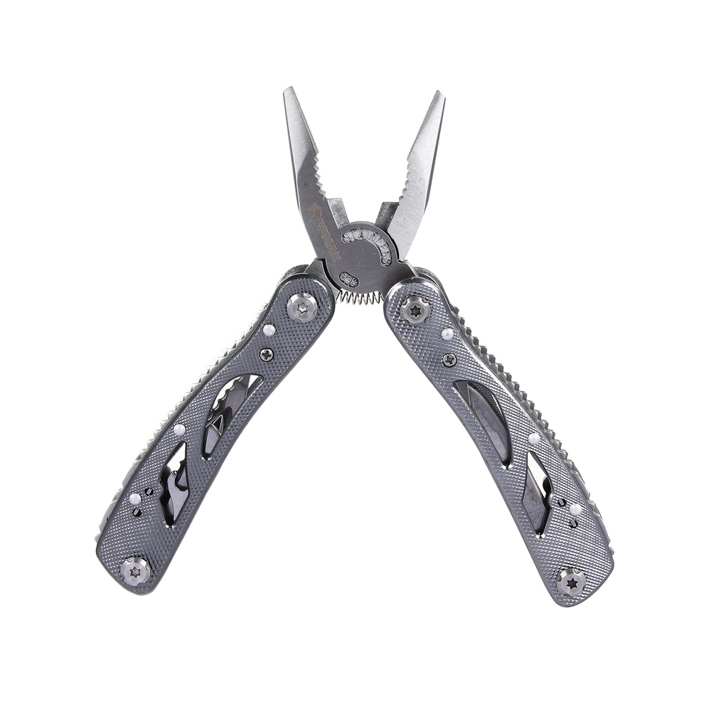 Инструмент многофункц. тм ЕРМАК,14 функций,9 насадок на отвертку+адаптер,16.5см,аллюм.,нерж. сталь, арт.№ 118-168