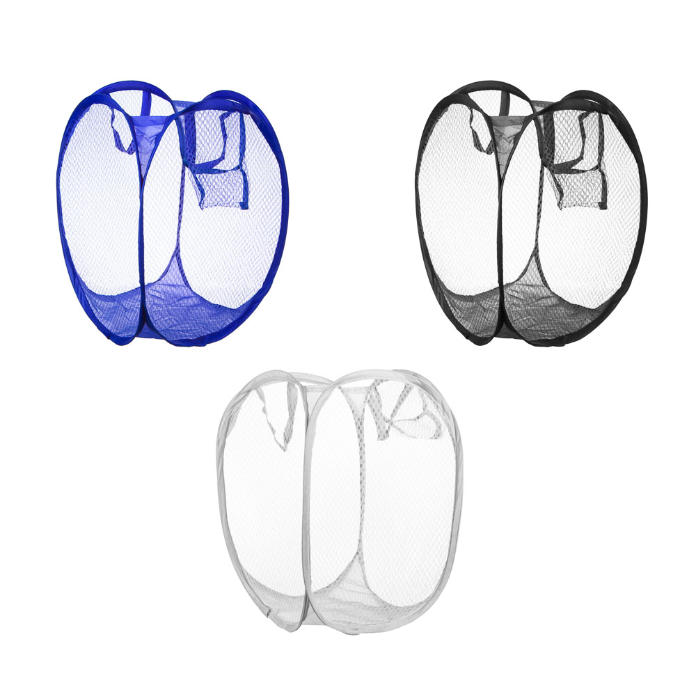 Корзина складная средняя, полиэстер, 28х28х40см, 3 цвета, арт.№ 463-287