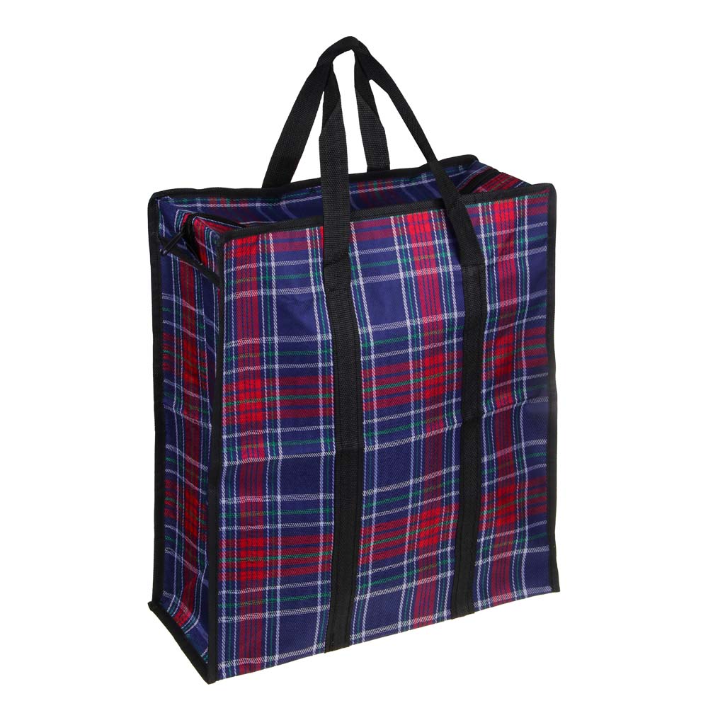 Сумка хозяйственная тм VETTA Шотландка, 35x40x15см, 21л, до 8кг, полипропилен, 3 цвета, арт.№ 467-014