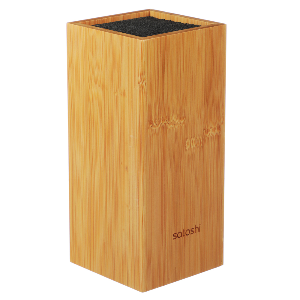 SATOSHI Бамбук Подставка для ножей 10х10х22,5см, полипропиленовые разделители, арт.№ 803-336