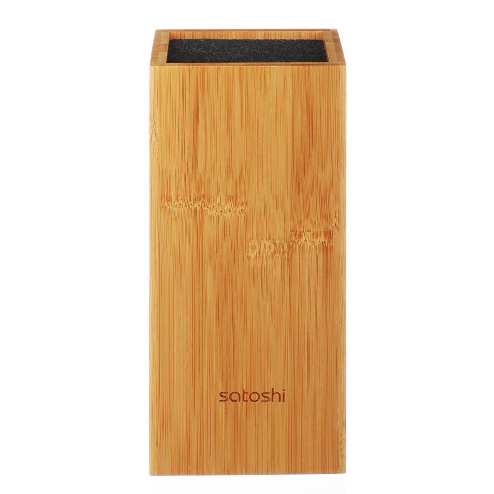 SATOSHI Бамбук Подставка для ножей 10х10х22,5см, полипропиленовые разделители, арт.№ 803-336