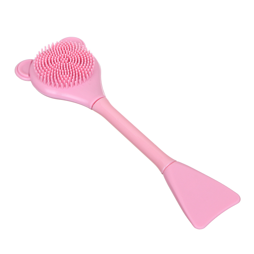 ЮНИLOOK Кисть для косметических процедур с щеткой, силикон, пластик PS, 16х5см, 3 цвета, арт.№ 357-235