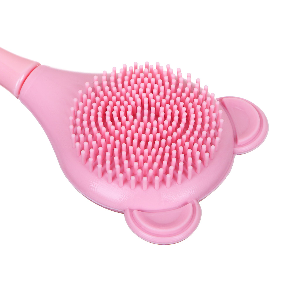 ЮНИLOOK Кисть для косметических процедур с щеткой, силикон, пластик PS, 16х5см, 3 цвета, арт.№ 357-235