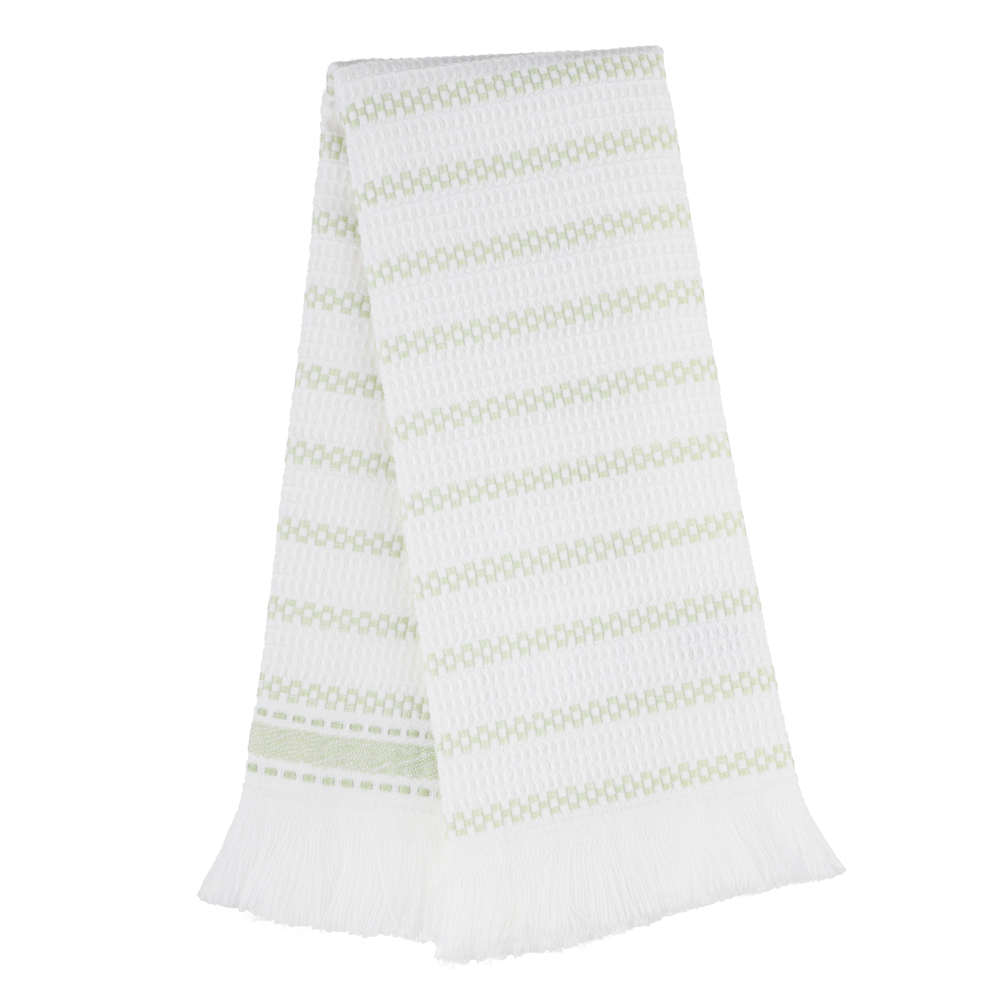 Полотенце кухонное вафельное, 30х50см, 100% хлопок, Spany, Stripe, зеленый, арт.№ 434-190