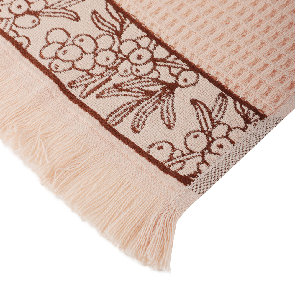 Полотенце кухонное вафельное, 30х50см, 100% хлопок, Spany, Berries, персиковый, арт.№ 434-191