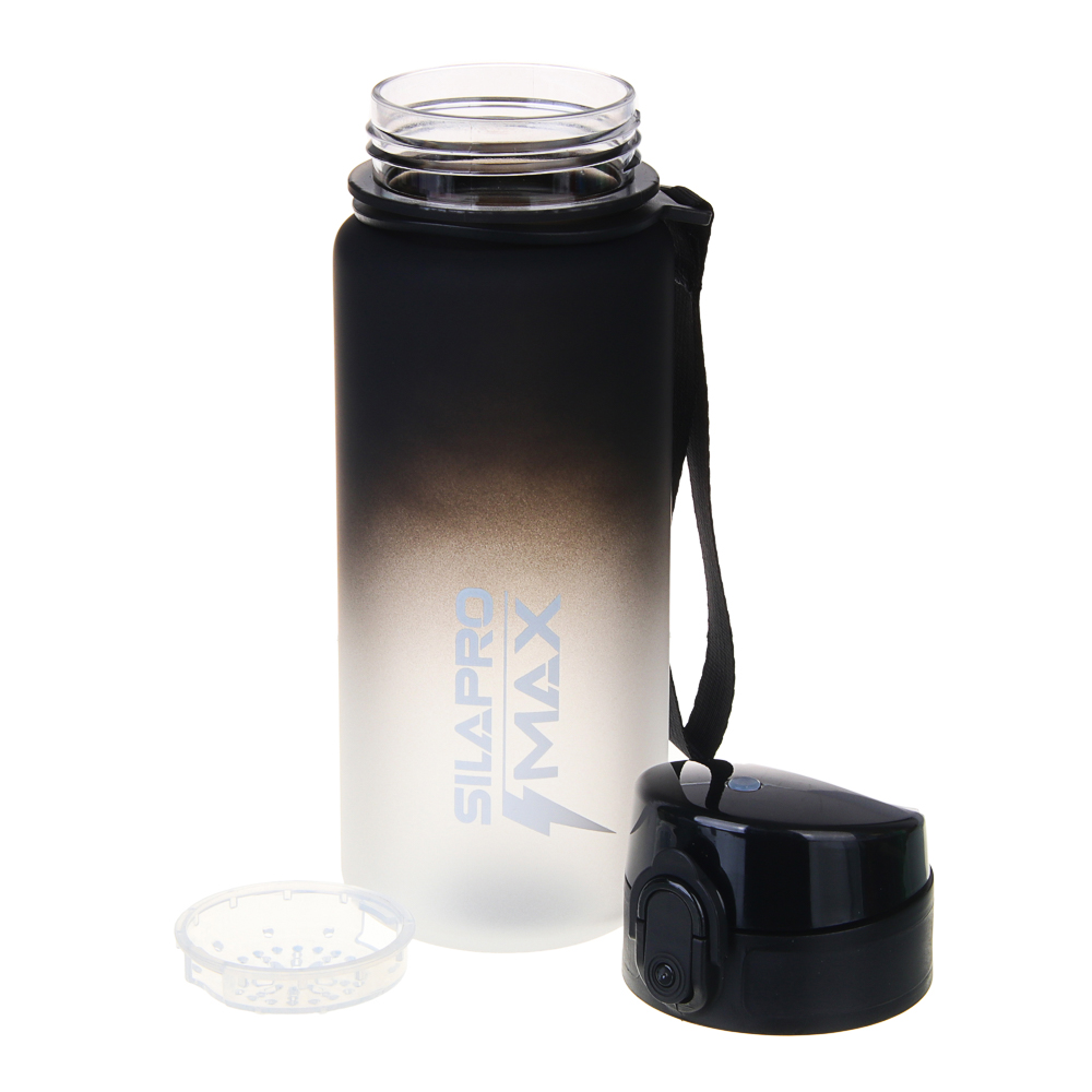 SILAPRO MAX Бутылка спортивная с замком, серая, 550мл, РС, РР, арт.№ 088-054