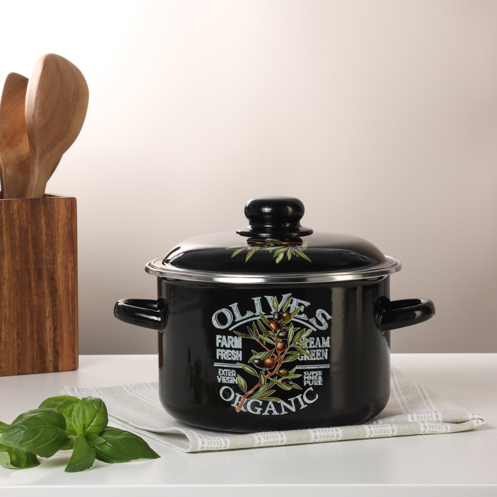 Ветка оливы Кастрюля эмалированная 3л, арт.№ 894-547