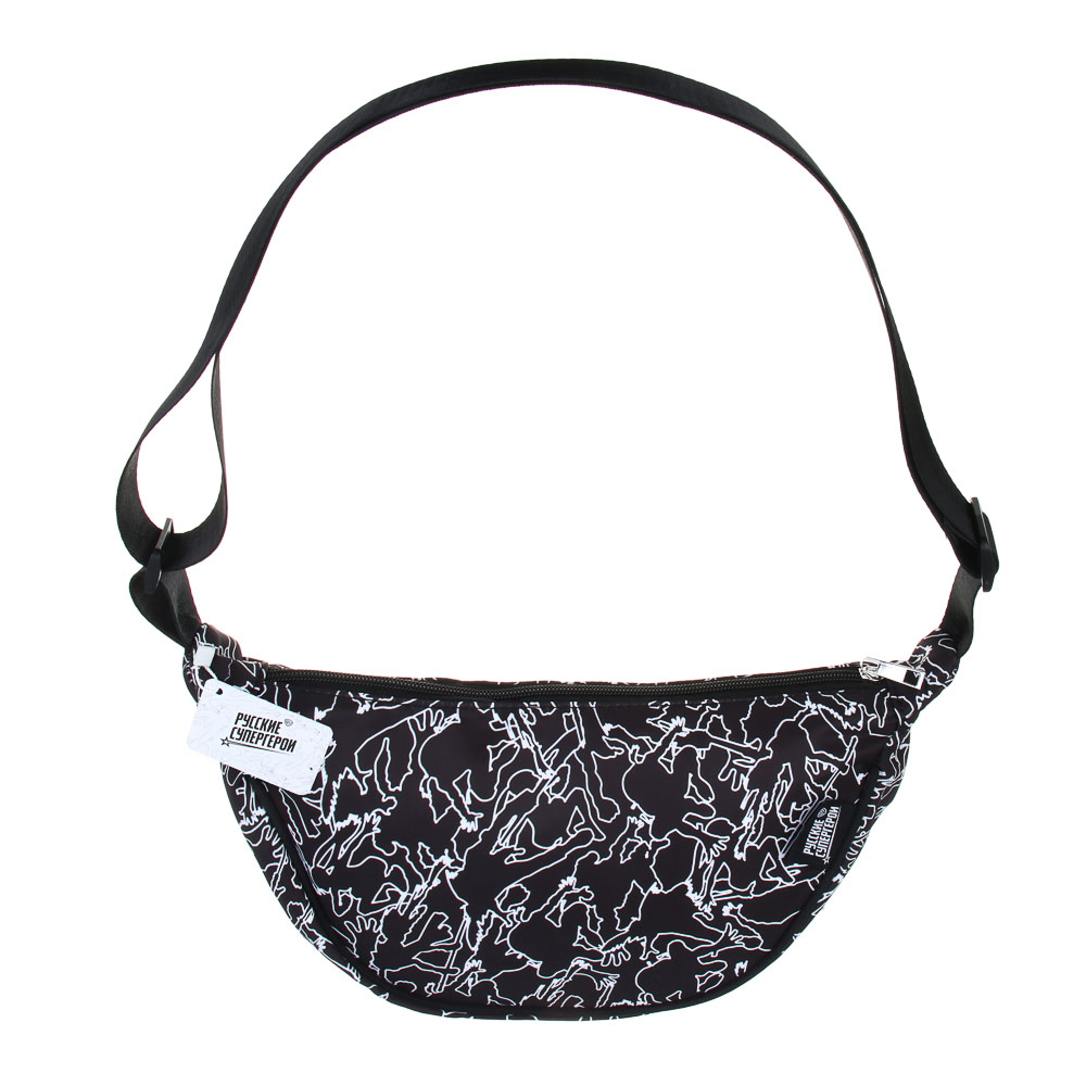 BY Русские Супергерои Сумка молодежная на длинном ремне, 100% полиэстер, 27х15х10 см, черный, МП-6, арт.№ 337-173