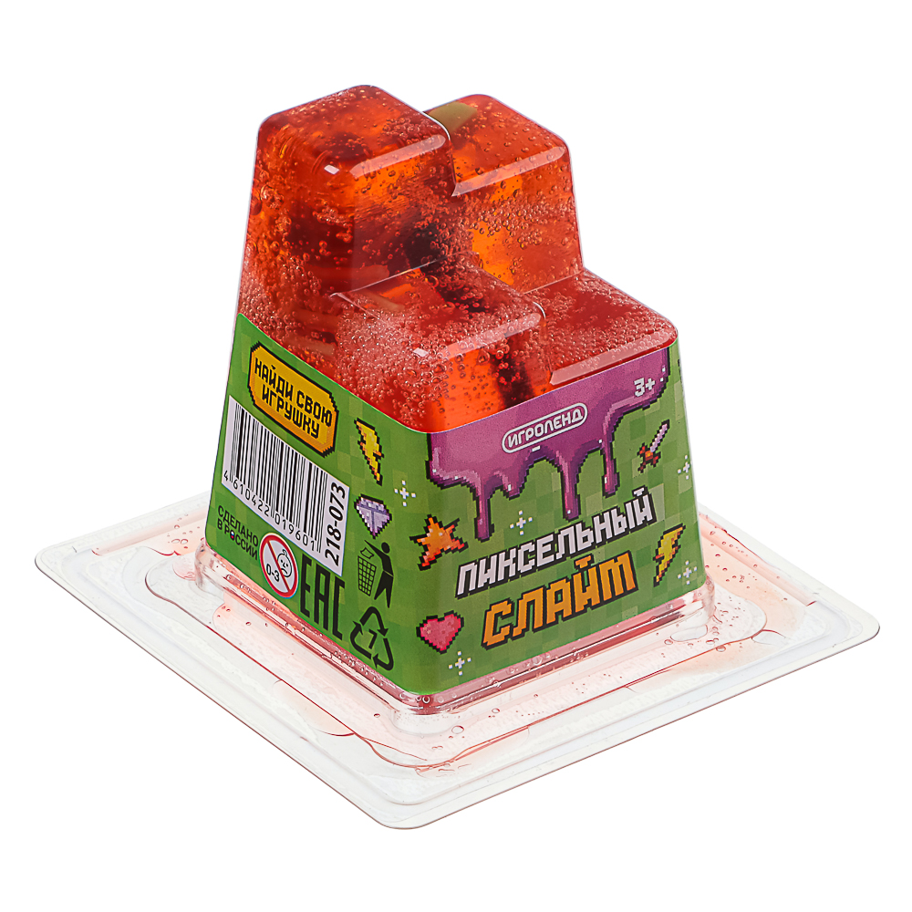 ИГРОЛЕНД Игрушка для детей из полимерных пластичных масс, "Пиксельный Слайм" 150 мл, с фиг., 4 диз., арт.№ 218-073