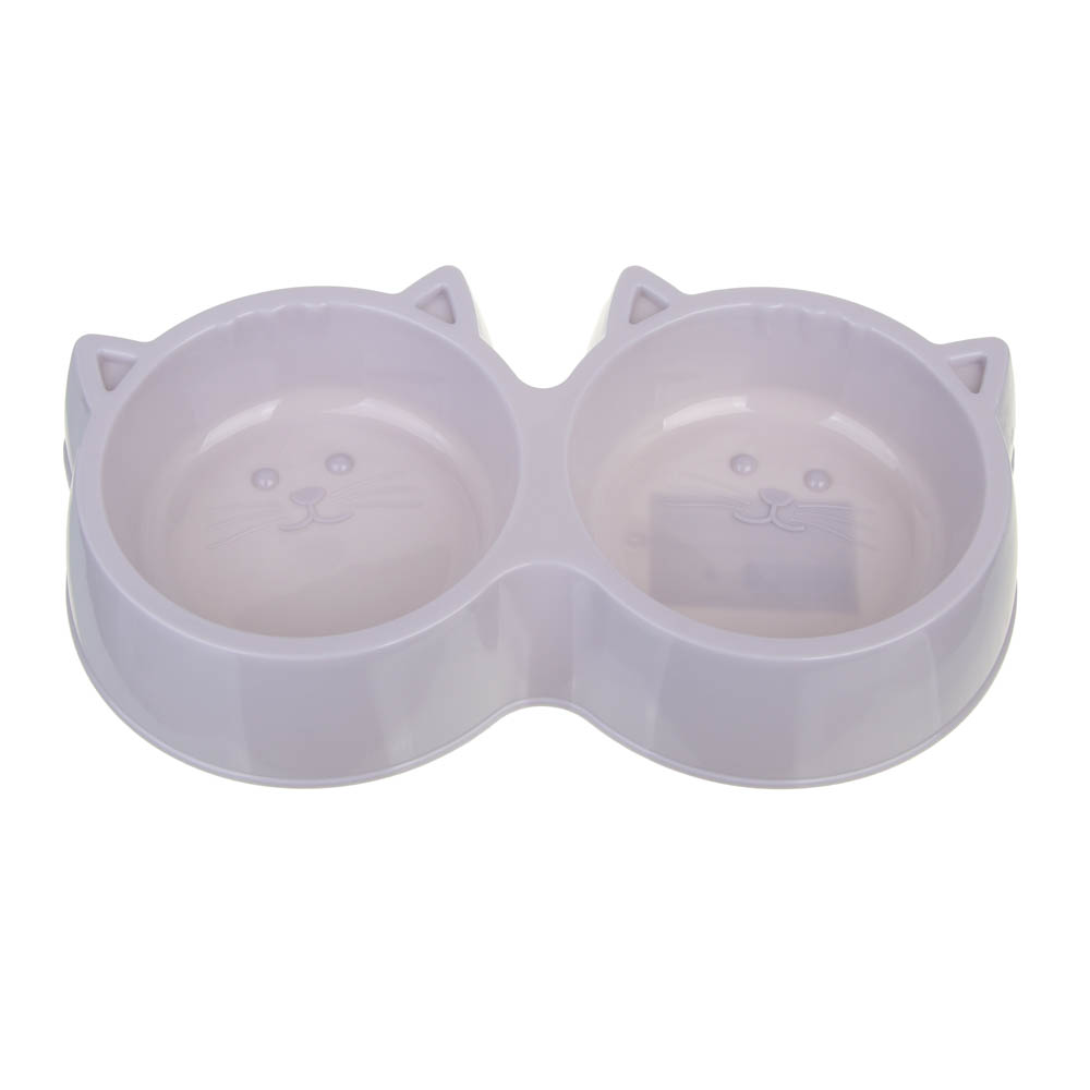 VETTA Миска для домашних животных двойная, пластмасса, 27х14,5х5 см, 400 мл, арт.№ 273-163