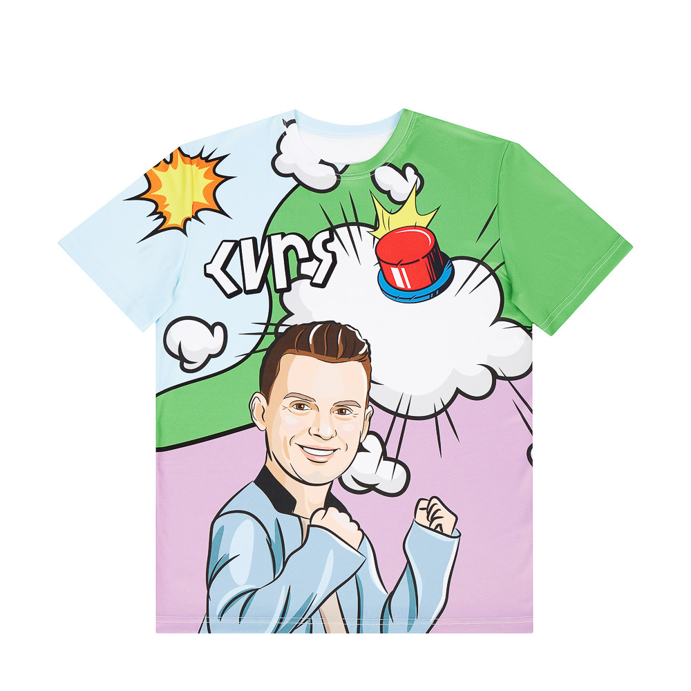 Футболка спортивная для взрослых «КИРЯ», размер 3XL, 100% полиэстер, комикс, арт.№ 006-029