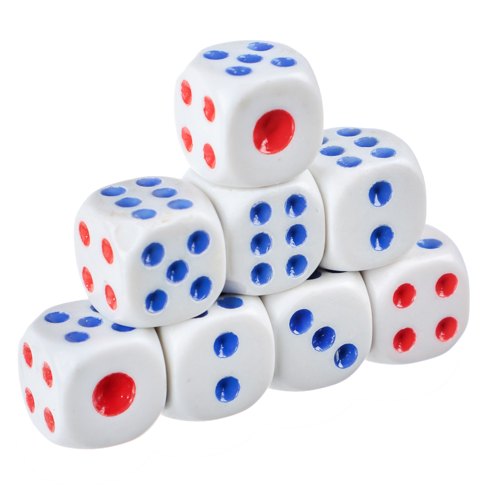 LDGames Кубики игральные 8 шт, 11x11мм, пластик, арт.№ 341-049