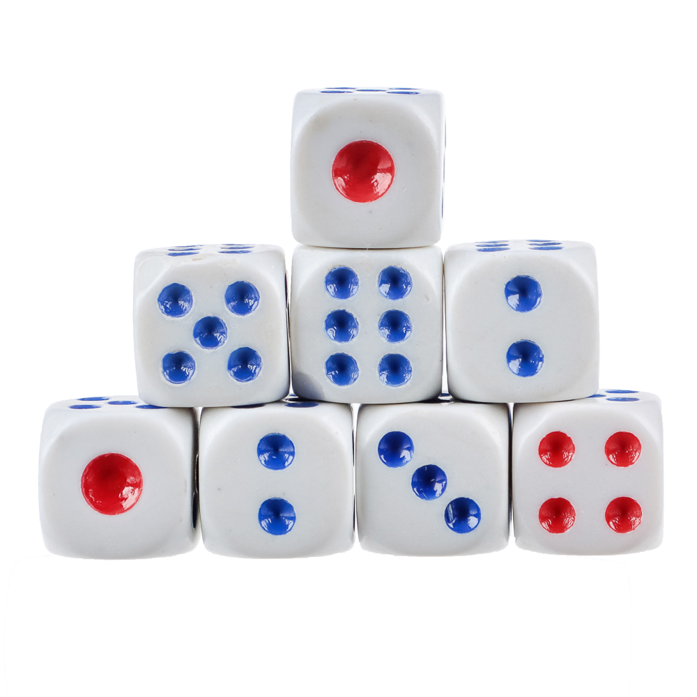 LDGames Кубики игральные 8 шт, 11x11мм, пластик, арт.№ 341-049