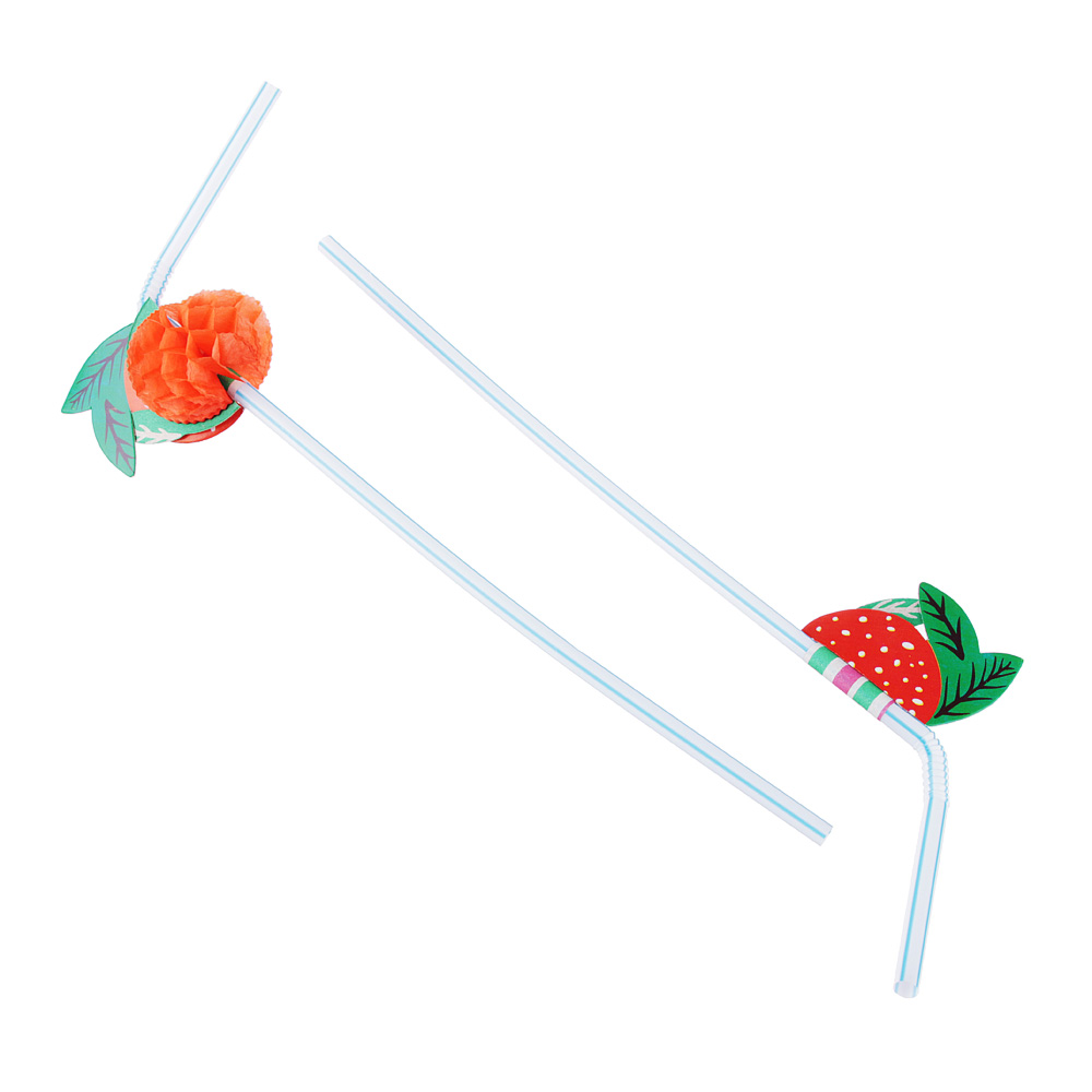 Трубочки для напитков тм Fntastic 12шт, 240x5мм, "Фрукты", цветные, арт.№ 437-081