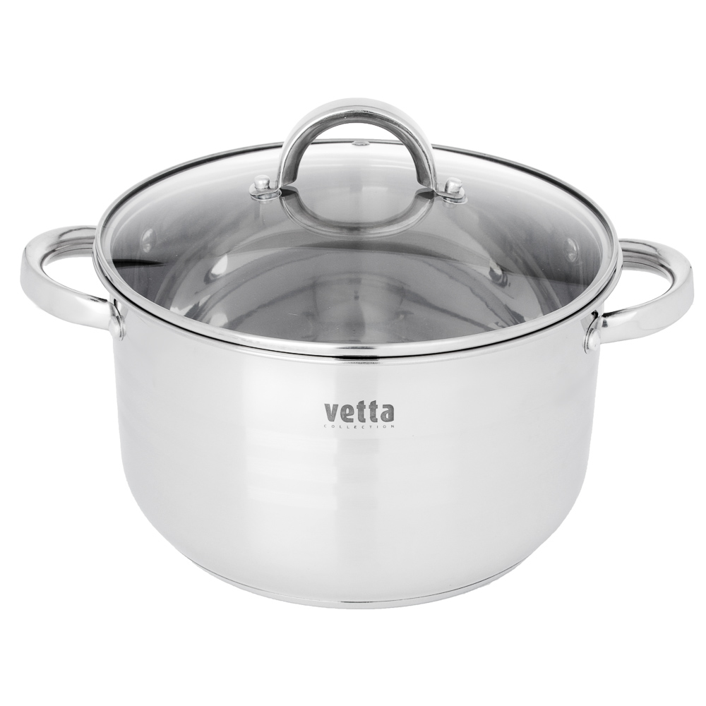 VETTA Фултон Кастрюля 24х14см, 5,4л, со стекл. крышкой, индукция, арт.№ 822-115