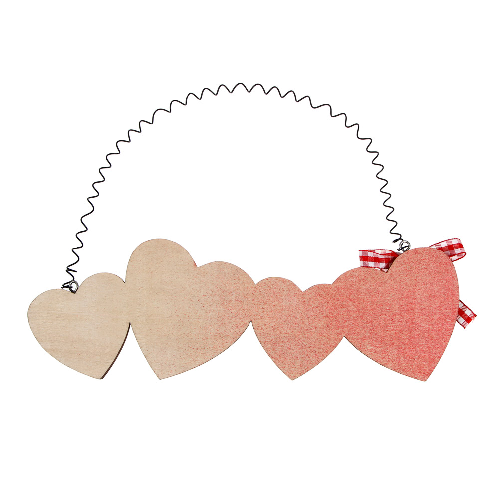Декор на подвесе, сердца, 24x7,5 см, МДФ, арт.№ 597-252