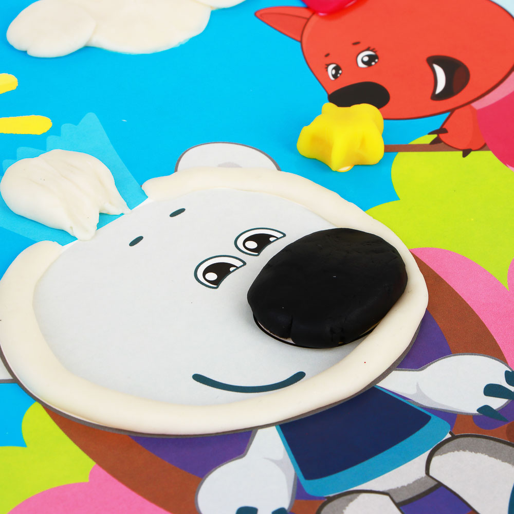 МИМИМИШКИ Набор для творчества "Пластилиновая аппликация 2в1", картон, пластилин, 24х27см, 4 дизайна, арт.№ 490-090