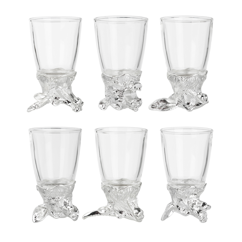 Набор стопок перевертышей тм MILLIMI, 30мл, серебро, стекло, 6шт, арт.№ 878-713