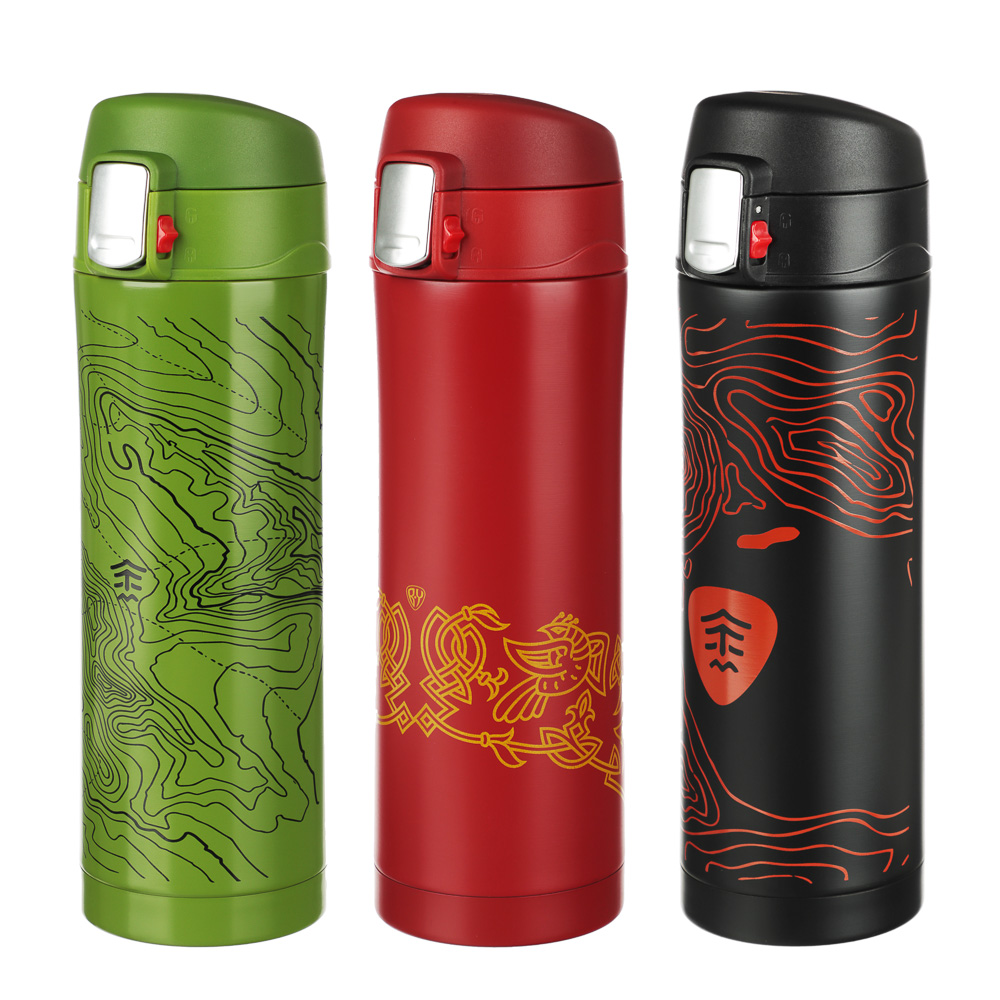 BY Герои Термос-кружка с крышкой на защелке, 450мл, нерж. сталь, 3 дизайна, арт.№ 841-826