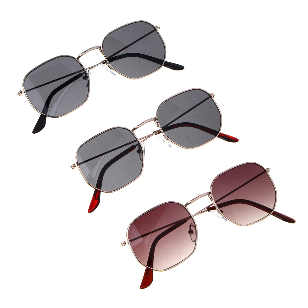 GALANTE Очки солнцезащитные взрослые в чехле, металл, 122x42мм, 3 цвета, ОС23-20, арт.№ 304-475