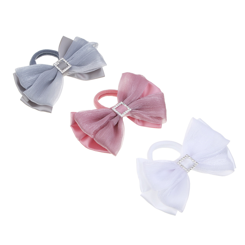 ЮНИLOOK Резинка для волос детская, 10см, полиэстер, 3 цвета, ШБ23-05, арт.№ 322-041