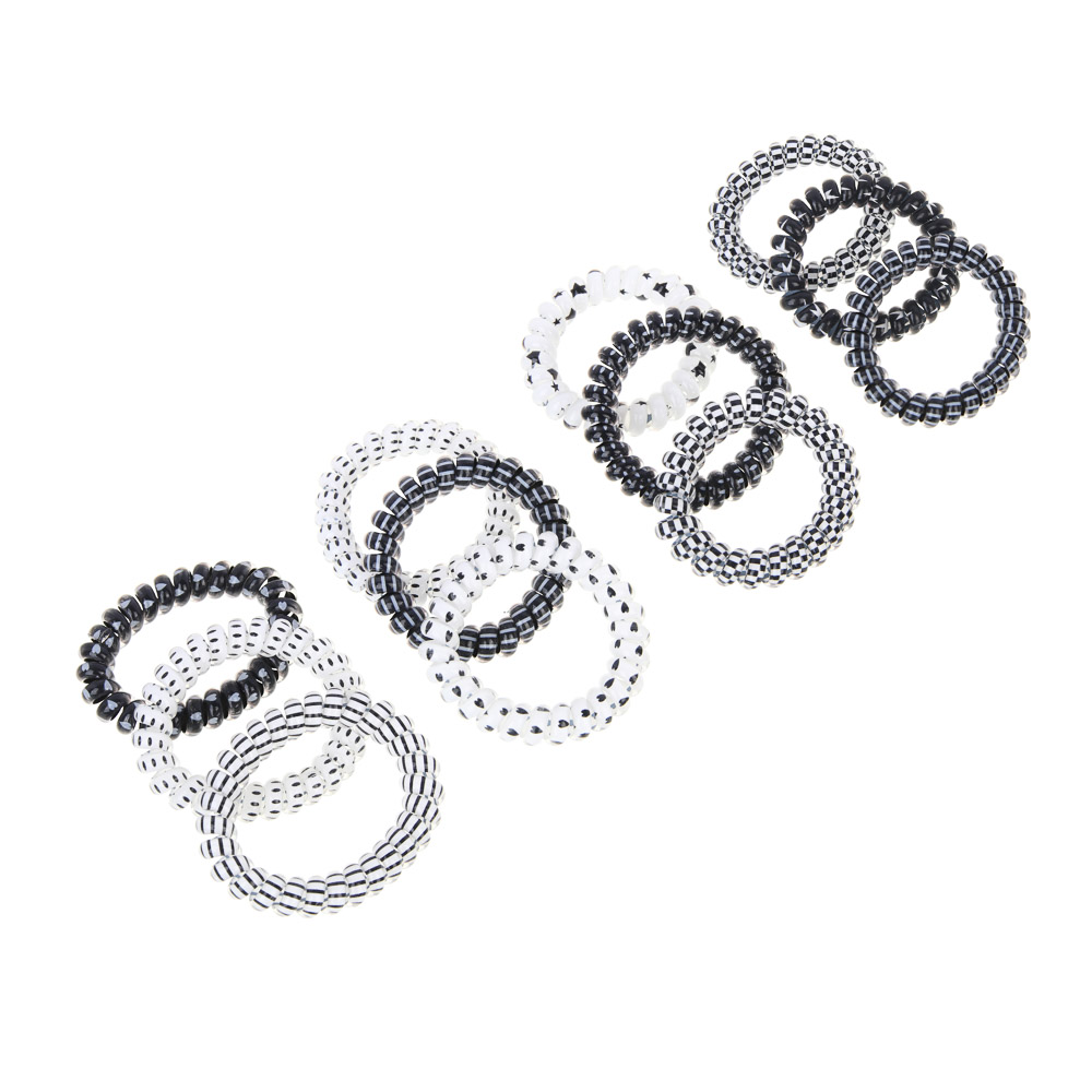 Резинки-пружинки для волос ЮНИLOOK 3шт, d5,5см, пластик, 4 сочетания, ACS-100, арт.№ 322-045