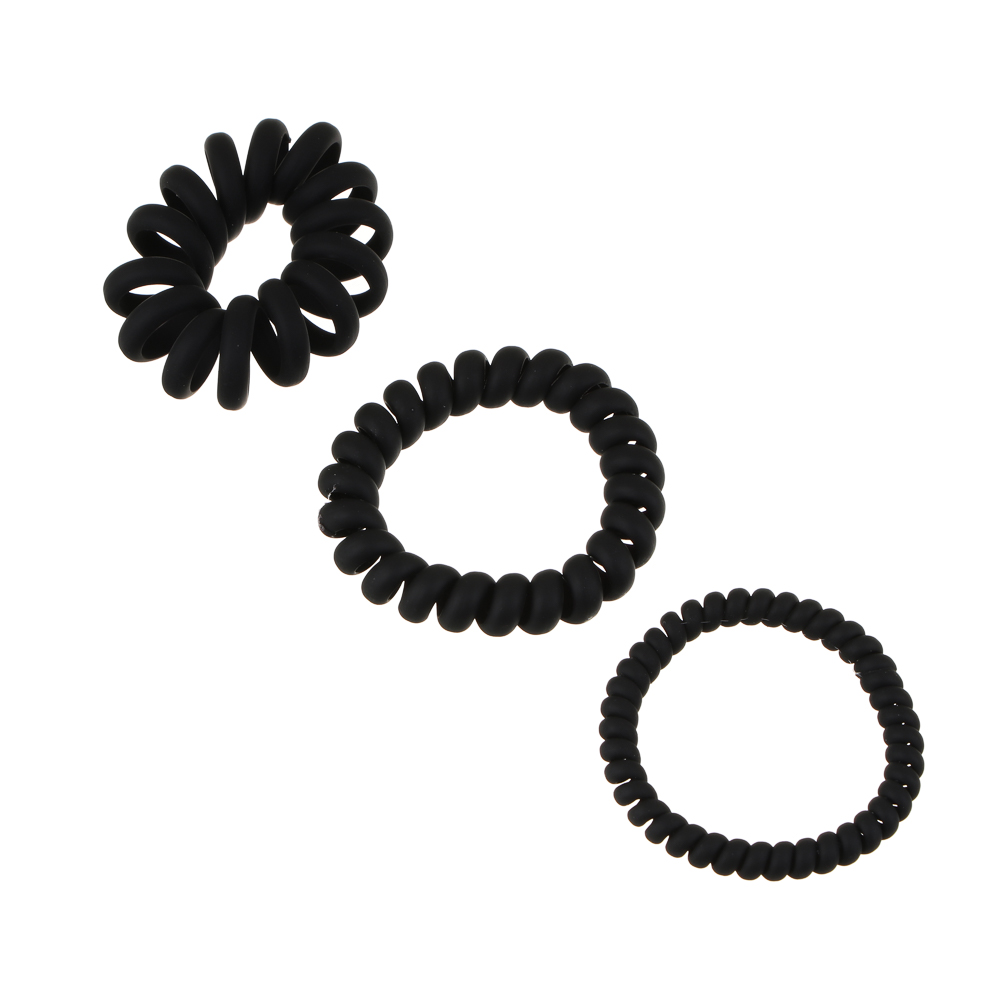 Резинки-пружинки для волос ЮНИLOOK,  3шт, d5-5,5см, пластик, 2 цвета, ACS-101, арт.№ 322-047