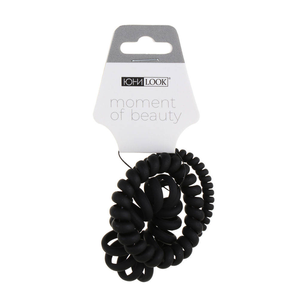 Резинки-пружинки для волос ЮНИLOOK,  3шт, d5-5,5см, пластик, 2 цвета, ACS-101, арт.№ 322-047