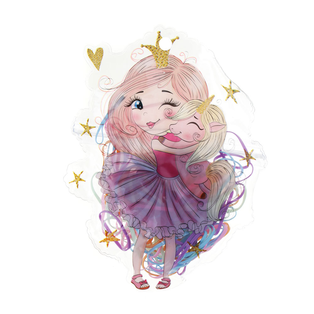 ЮНИLOOK Набор резинок для волос, 120 шт, d2,5см, резина, в ПВХ пакете, 6 дизайнов, ACS-103, арт.№ 322-049