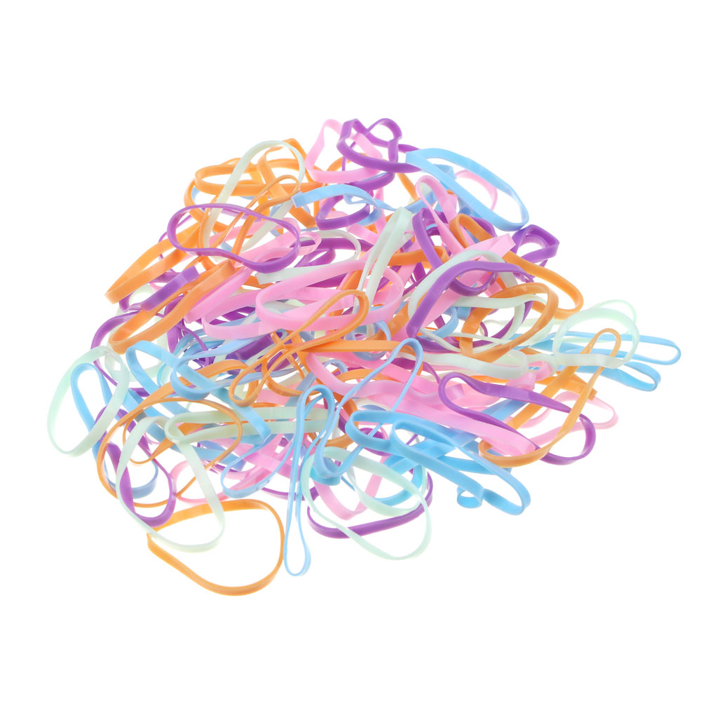 ЮНИLOOK Набор резинок для волос, 120 шт, d2,5см, резина, в ПВХ пакете, 6 дизайнов, ACS-103, арт.№ 322-049