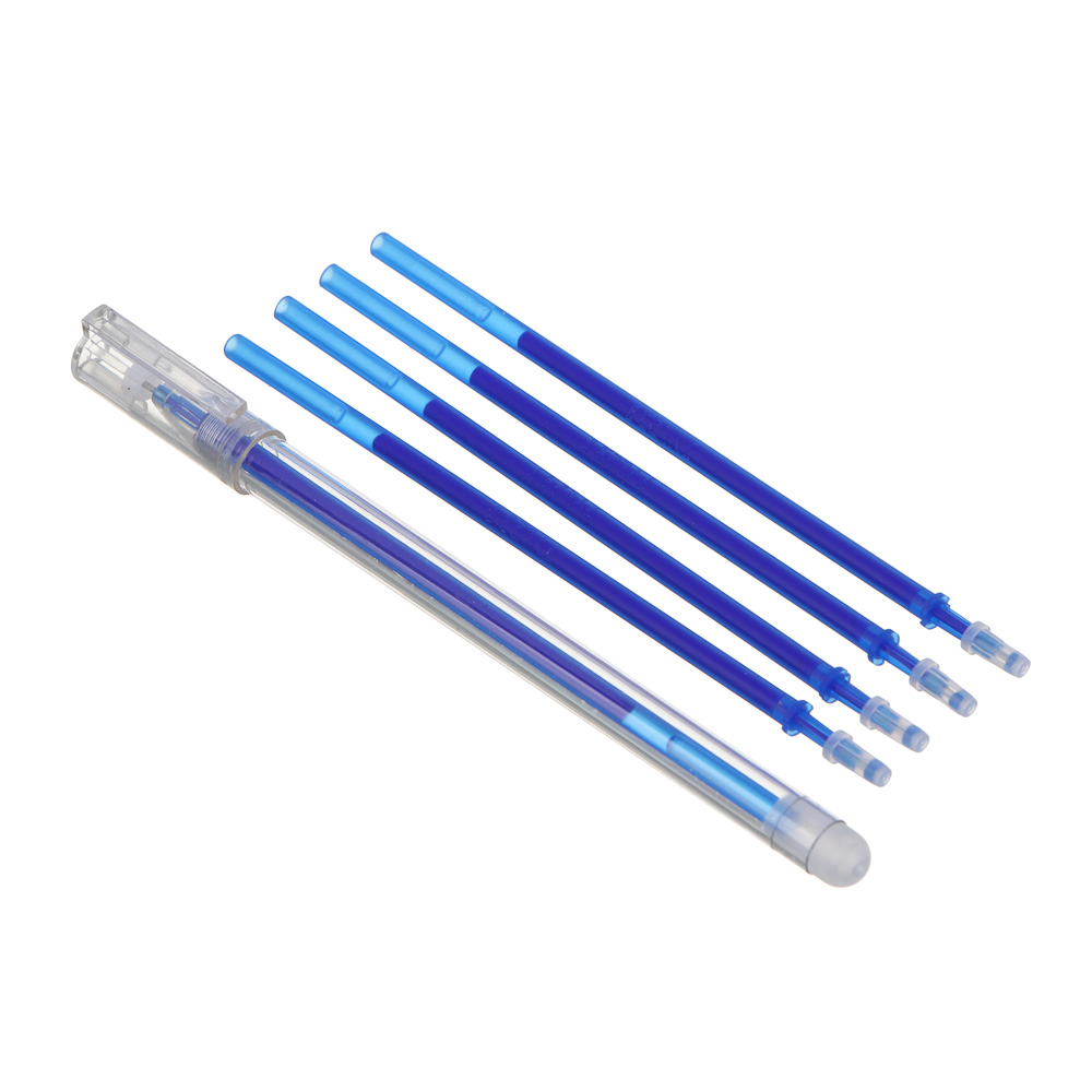 Ручка гелевая ClipStudio "пиши-стирай" синяя в наборе с 4 стержнями, наконечник 0,5 мм, блистер, арт.№ 614-006