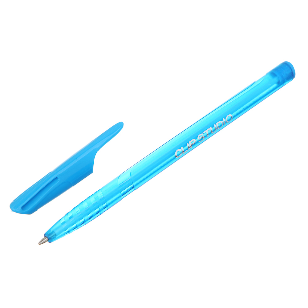 Ручка шариковая ClipStudio синяя, наконечник 1,0 мм, 4 цвета корпуса, пластик, арт.№ 627-002