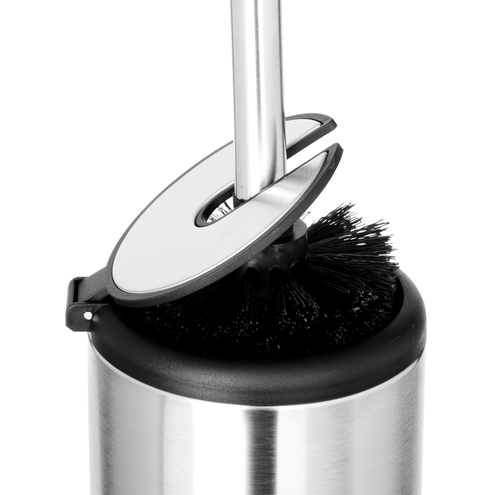 VETTA Ёрш для туалета напольный, автоматическая крышка, хром, нерж.сталь, арт.№ 563-023