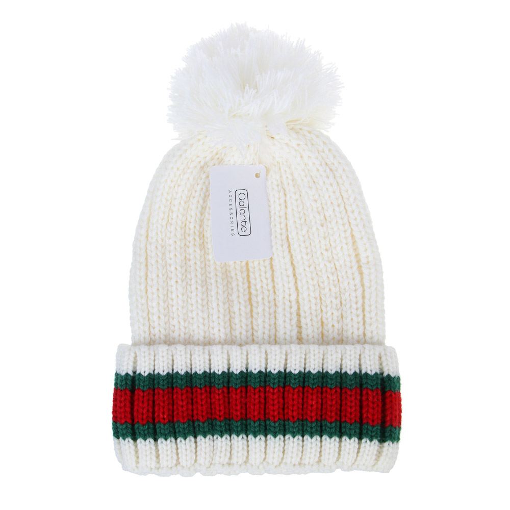 GALANTE Шапка подростковая с помпоном, р-р 54-56, кремовый, СЗШМП24-42, арт.№ 314-871