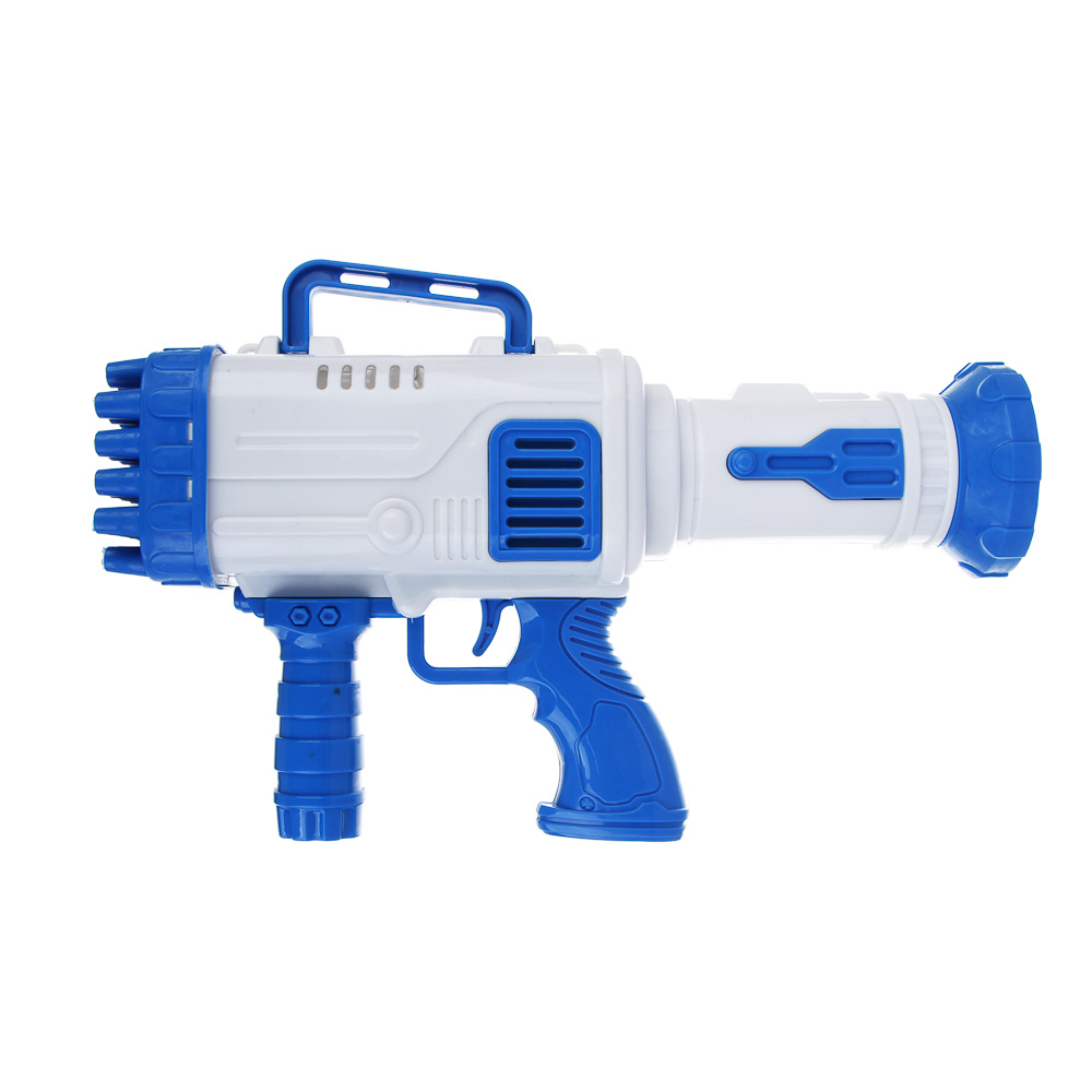 ИГРОЛЕНД Пулемет для мыльных пузырей, PP, 4хАА, 30 мл, мыльный раствор, 25,5х7х14,5 см, 2 цвета, арт.№ 460-038